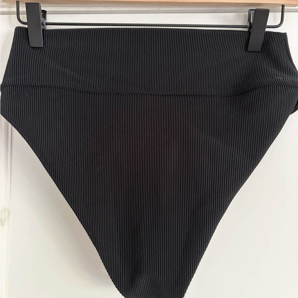 Beach Riot Black Ribbed Bikini Bottom